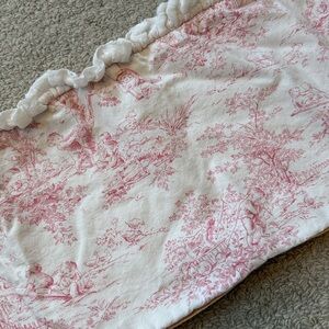 Wendy Bellissimo White and Pink Toile lumbar pillow cover